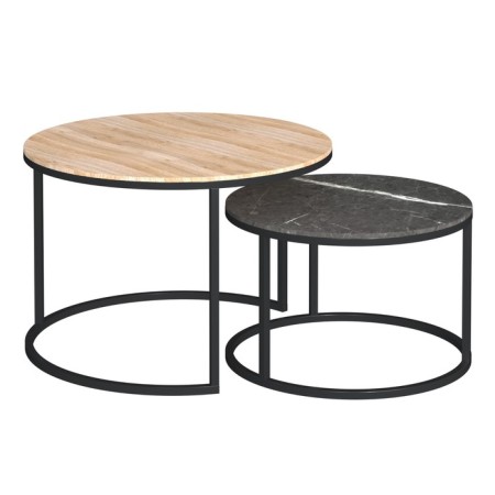 Tables Journal Loft DQ No. 1 Duae (set) D605 (475), H420 (320), eco/black marble, m/k black