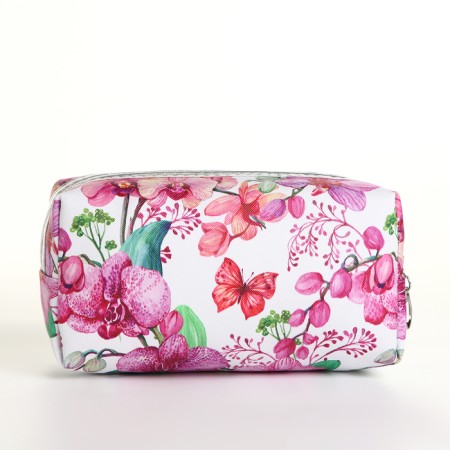 Cosmetic bag with lightning, white/pink color-1