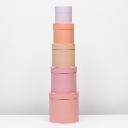 Set of round boxes 5 in 1 "Dawn" 23 x 23 x 25 - 15 x 15 x 15 cm-3