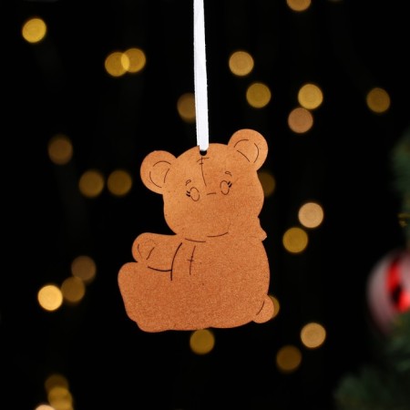 Christmas tree decoration "Bear", MDF, 6.5x8 cm-1