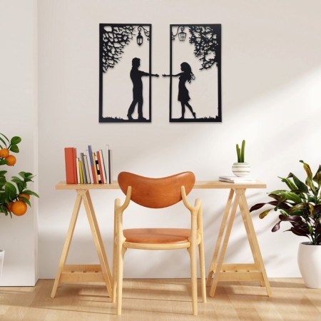 Wind -up decoration for the interior, panel on the wall of wood "Date", 2 modules-2