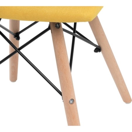 Stool Ben array of beech/metal/fabric, natural/yellow 40x40x44 cm-6