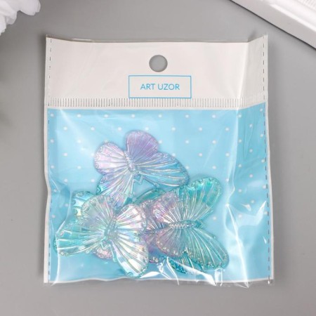 Decor for creativity Plastic "Blue-lilac butt" set of 5 pcs 3.2x4.1 cm-4