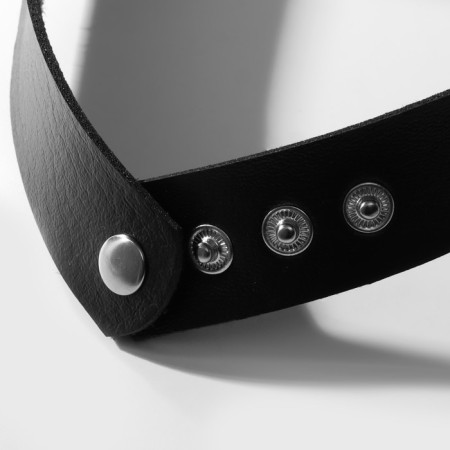 Choker "Temptation" Spikes and skulls, black color in silver, 40 cm-1