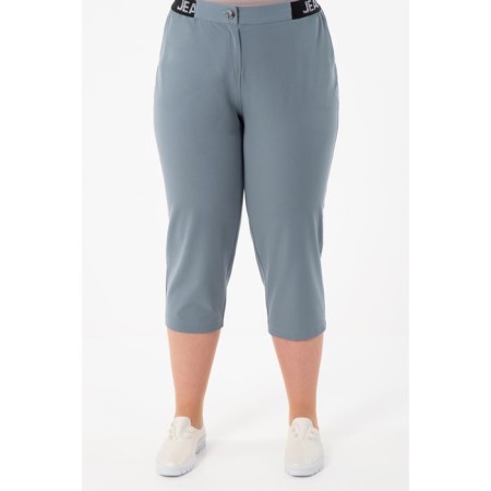 Female trousers, size 54, gray-green color-2