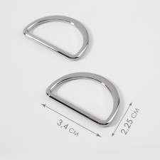 Half a ring for bags cast, d = 30 mm, thickness - 2 mm, 2 pcs, silver color
