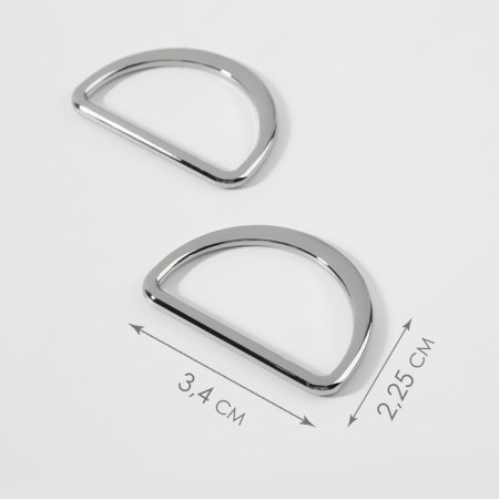 Half a ring for bags cast, d = 30 mm, thickness - 2 mm, 2 pcs, silver color