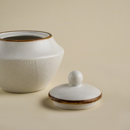 Porcelain Sugar Sl Home "Wave in Stone", 300 ml, 9.5 × 10.5 cm, white color-1