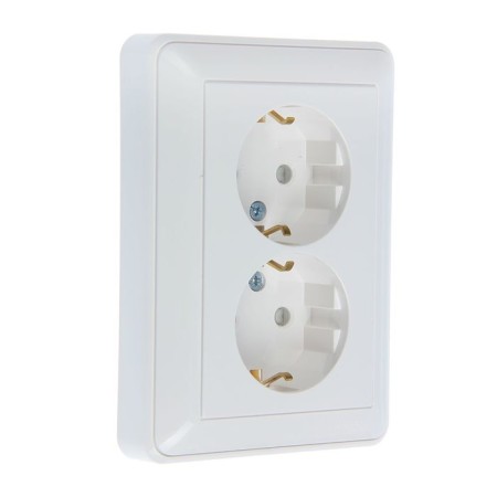 The socket "W59" Sche RS16-255-18, 16 A, double, hidden, with salary, white color