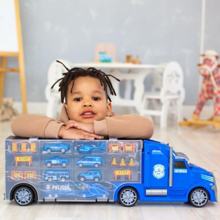 Auto -VOCIS CAIS GIVITO "Police Plot", with cars, with tunnel, blue color, 64 cm