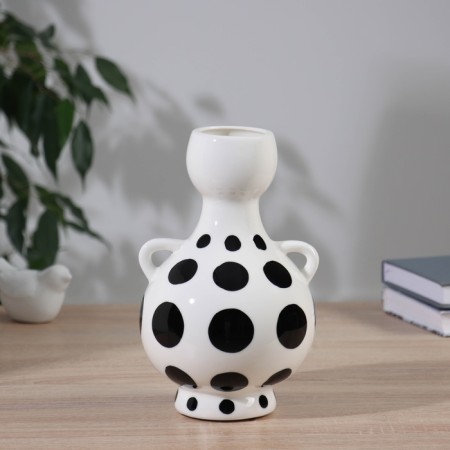 VAZA Ceramics Table "Picasso" (manual painting) Large peas, 22x12 cm, black and white