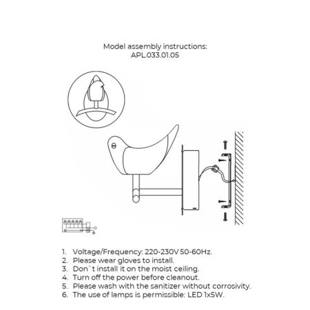 Wall lamp (sconces) Adriana Led 3000k 5W-7