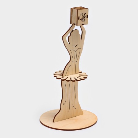 Wooden napkin "Evening outfit", with a stand for toothpicks, 25 × 13 × 13 cm-2