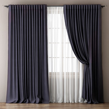 Set of curtains "Omma", size 170 x 270 cm, wet asphalt