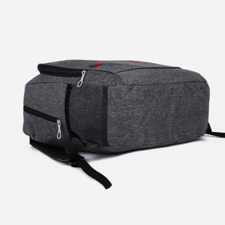 Male backpack on a zipper, 3 outer pockets, gray color-4