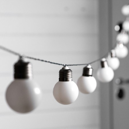 Garland “thread” 2.7 m with nozzles “white balls”, ip44, dark thread, 10 LED, glow warm white, 8 modes, solar battery-2