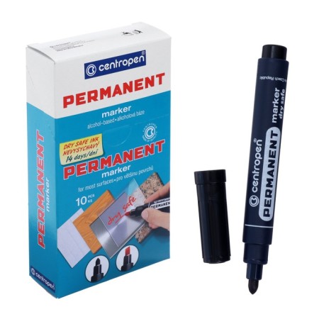 Permanent marker 5.0 mm centropen 8510, line 2.5 mm, black color (persistent to drying)