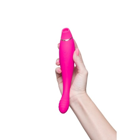 Jos Danvi vibrator with vacuum-wave stimulation, silicone, 21.5 cm, pink color-9