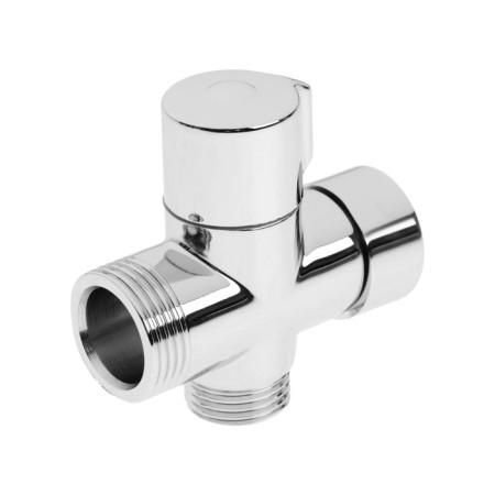Divertor Zein Z749, 3/4 ", 1/2", 3/4 ", for the mixer, round nut, rotary lever, chrome-1