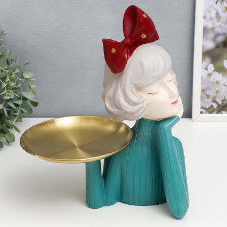 Souvenir Polystone stand "Girl with a bow on her head" 33x14x23 cm-1