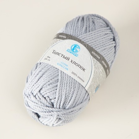 Yarn "thick cotton" 100 % cotton 95m/100g (008 silver)-2