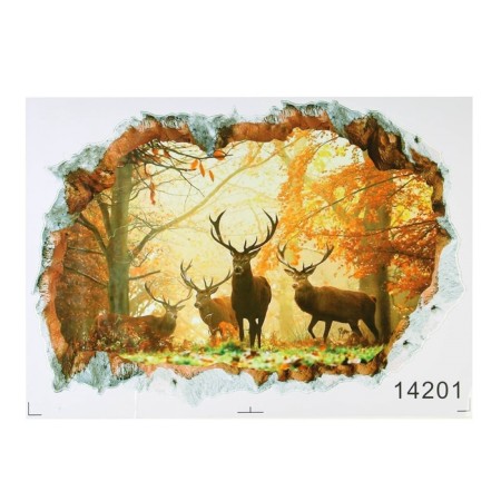 Stick 3D interior deer in the forest 70*50cm-1