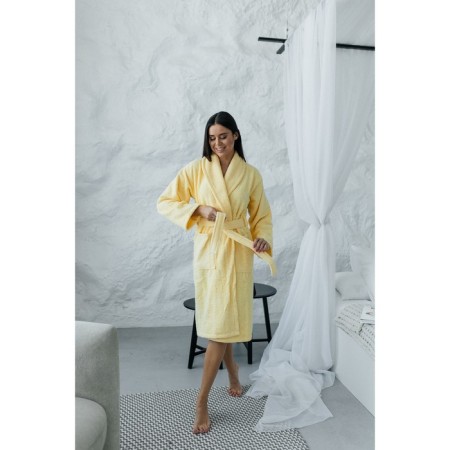 Frequency bathrobe, size 48, yellow color-2
