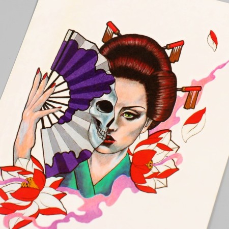 Tattoo on the body color "Beauty inside" 26.1x14.6 cm-3
