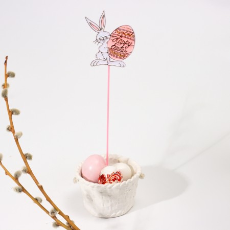 Skewers "Easter rabbit", pink color
