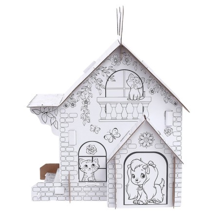 House coloring "Fairytale princesses"-1