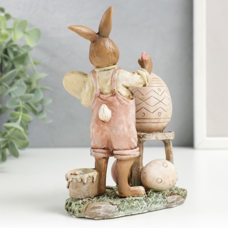 Souvenir Polystone "Bunny-articulate painting eggs" 15.5x7.5x11.5 cm-2