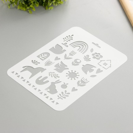 Plastic stencil "Rainbow" 16x22 cm-1