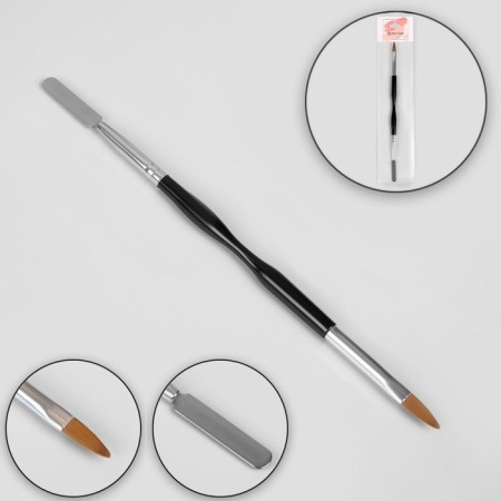 Acryl-gel brush, petal, 21 cm, pile 7 × 17 mm, black/silver color-1