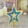 Tips "Star" lace pattern, 15x14.5 cm, golden blue