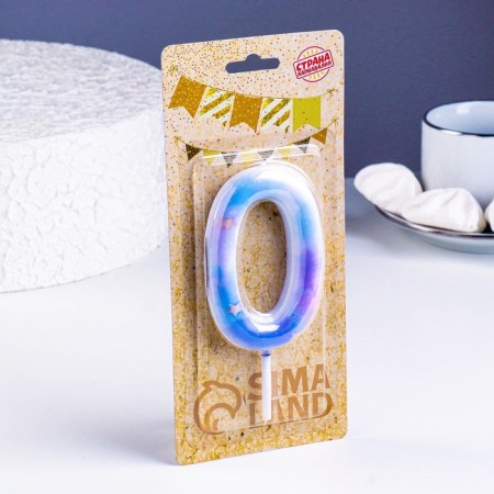 Candle in the cake on the spawning "Starfall", the number 0, 9 cm, giant-1