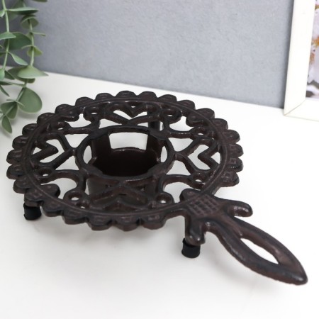 Standing for a heating candle for 1 candle of cast iron "hearts" with a handle 4x14.5x21.5 cm-1