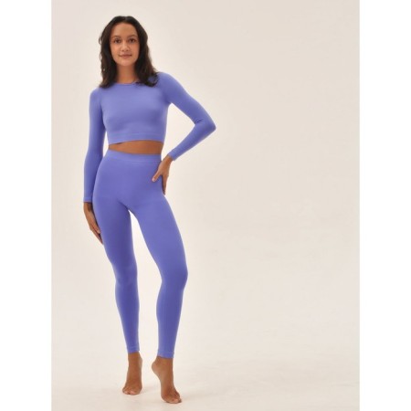Crop female top with long sleeve Mirey Crop Top Manica Lunga, size 42-44, color Lilac-1