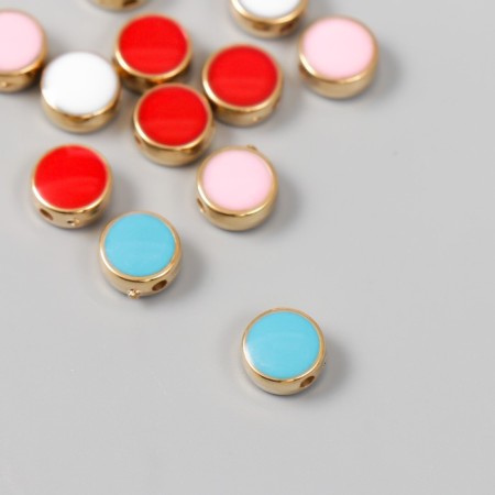 Beads for creativity plastic "Circles, bright gloss" mix set 12 pcs 0.8x0.8 cm-1