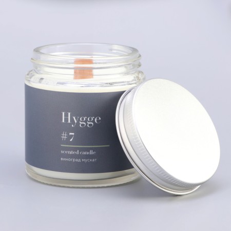 Aromatic candle "Hygge" #7 grapes nutmeg, soy wax, in a jar, 90 g-9