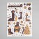 New Year sticker interior color "Dachshund and gold Christmas tree" 30x40 cm