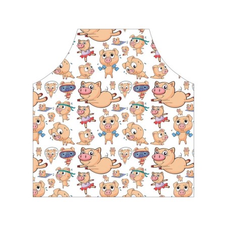 Apron kitchen with a photo print "Pig Sportsman", adjustable, size OS-2