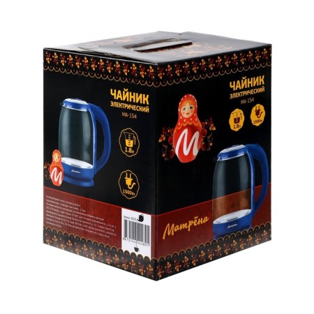 Electric kettle "Matryona" MA-154, glass, 1.8 l, 1500 watts, blue-7