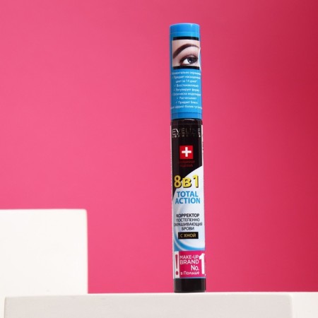 Eyebrow corrector 8 in 1 Eveline Total Action, with henna