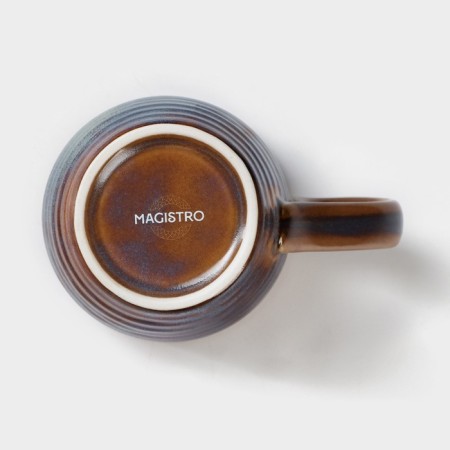 Porcelain mug Magistro Garland, 320 ml, blue color-3