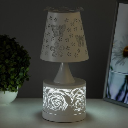 Aroma lace with backlight "Flowers" E27 40W+RGB white 13x13x30 cm-3