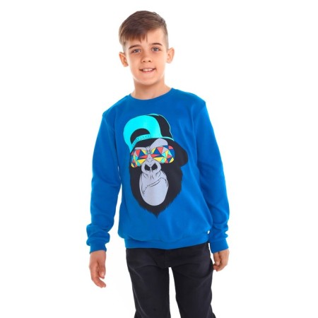 Sweatshirt for a boy, blue color, height 152 cm-1