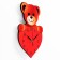 Wall watches, series: children's, "Bear with a heart", discrete move, 27 x 19 cm