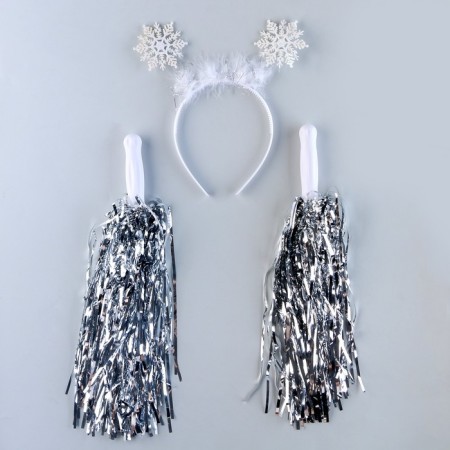 New Year's carnival set "Snowflake 1" (rim+ pompons), for the New Year-1