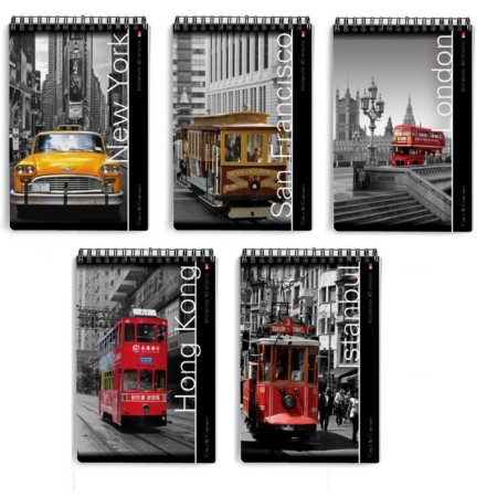 Notepad A6, 40 sheets on the crest "Cities", cardboard cover, offset block 55 g/m², mix
