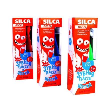 Silcamed toothpaste with a cola taste, 65 g + toothbrush 1 pc., Set
